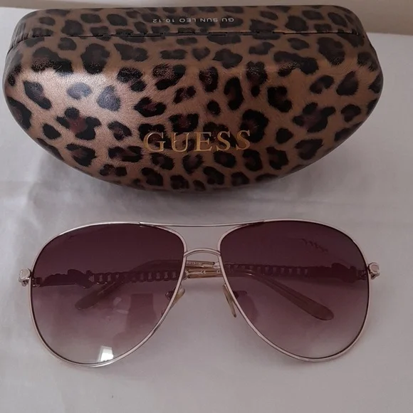 Guess Accessories Guess Sunglasses And Animal Print Case Poshmark
